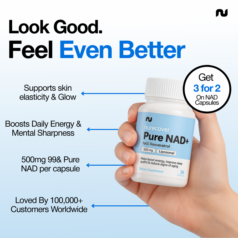 Nurecover® Pure NAD+ with Resveratrol 500mg Capsules - nurecover